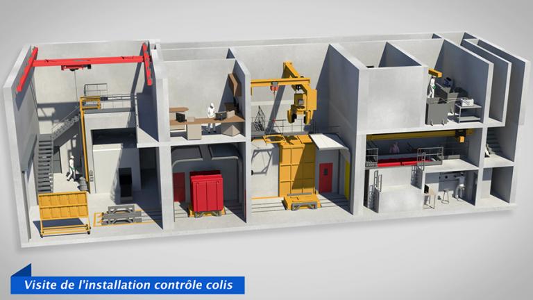 Installationn contrôle colis au centre de stockage de l'Aube